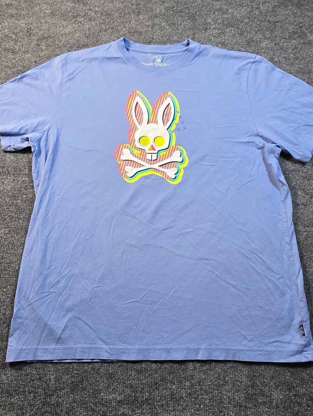 Psycho Bunny Boys Graphic Tee Light Blue Size 8 Pima Cotton